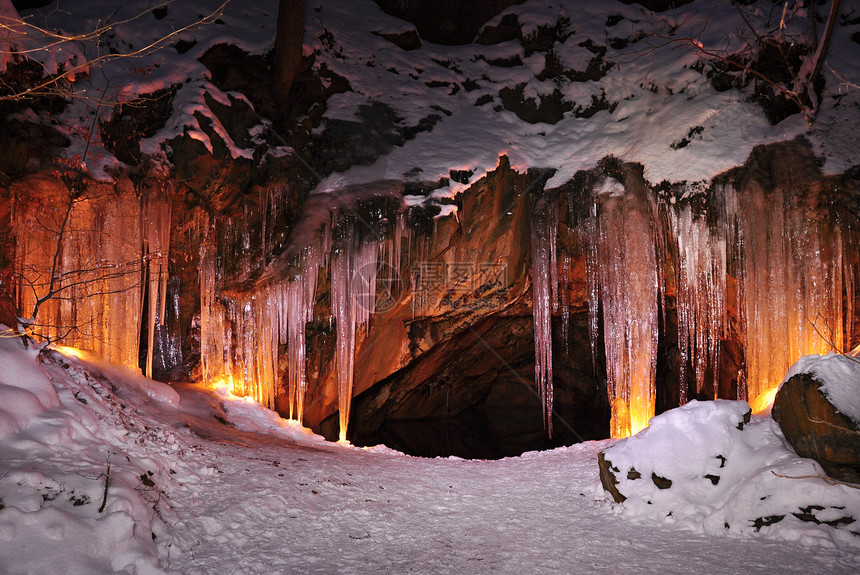 冰洞穴石笋气候洞穴冰柱蜡烛瀑布钟乳石蓝色生态水晶图片