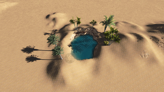绿洲形状插图沙漠热浪绘图地点绘画气候计算机绿色热带气候高清图片素材