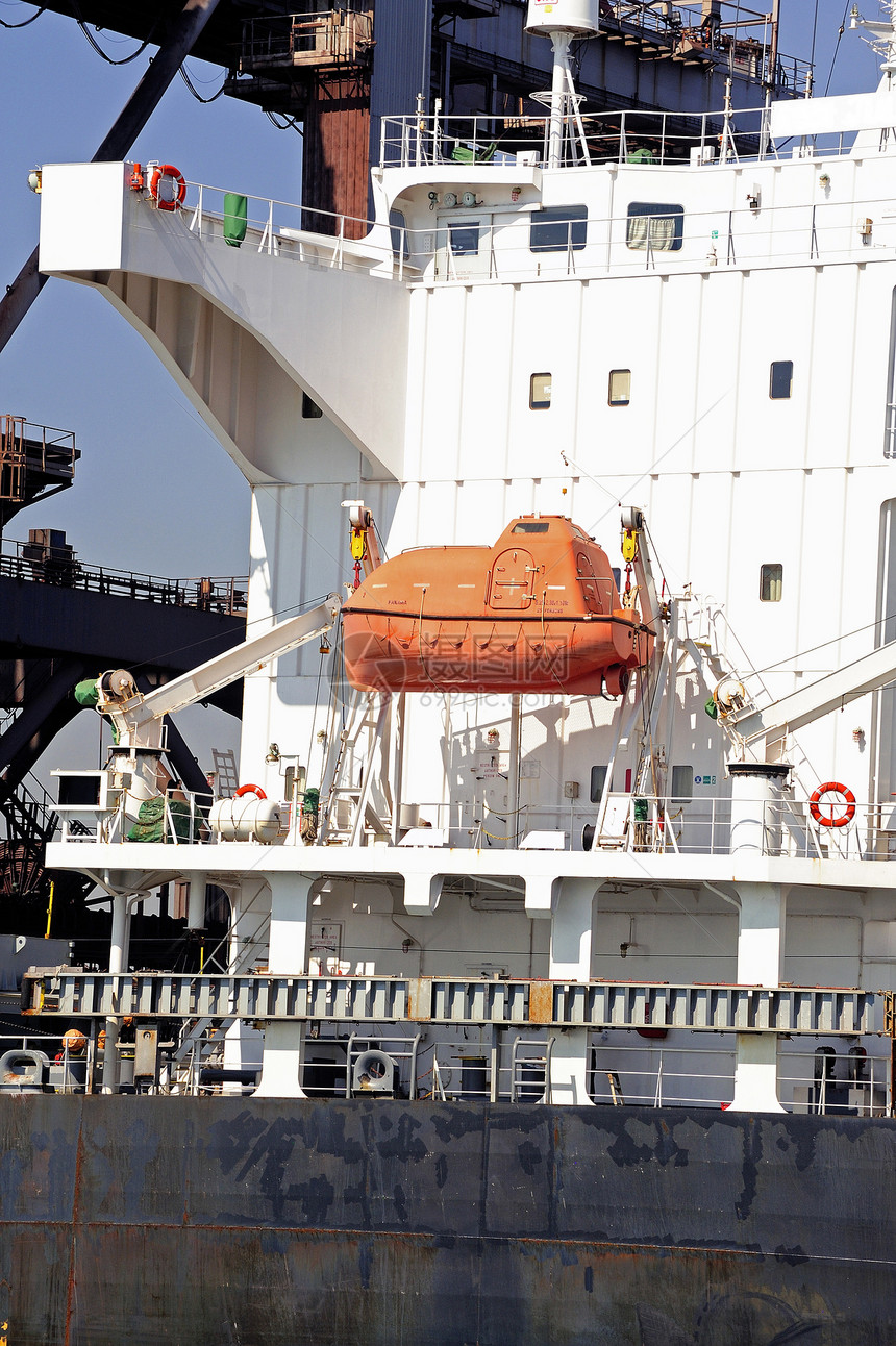 卸载矿石货物班轮海洋油船运输港口起重机贮存蓝色船厂货轮衬垫图片