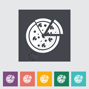玛格丽特披萨披萨平面 ico酱料图标集香肠饮食美食绘画艺术卡通片脆皮糕点插画