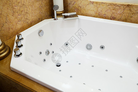 美丽的浴池房子按摩奢侈地治具卫生洗澡灯光公寓浴缸淋浴住宅高清图片素材