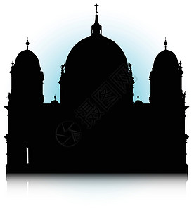 甲米岛柏林大教堂蓝色墓穴建筑旅游地标教会历史城市圆顶插图插画