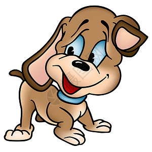 小狗狗动物单机插图棕色卡通片犬类动画片手绘哺乳动物快乐背景图片