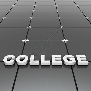 体积字形美丽标志建筑大学招牌背景图片