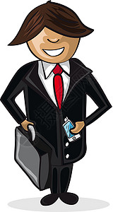 职业商务人士卡通人物图背景图片