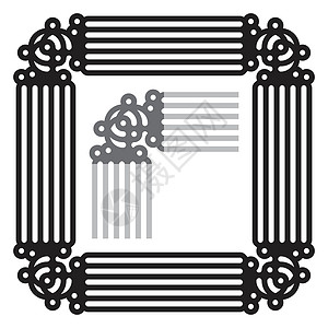 框架首饰元素边界黑色设计装饰品矢量风格装饰黑框边框背景图片