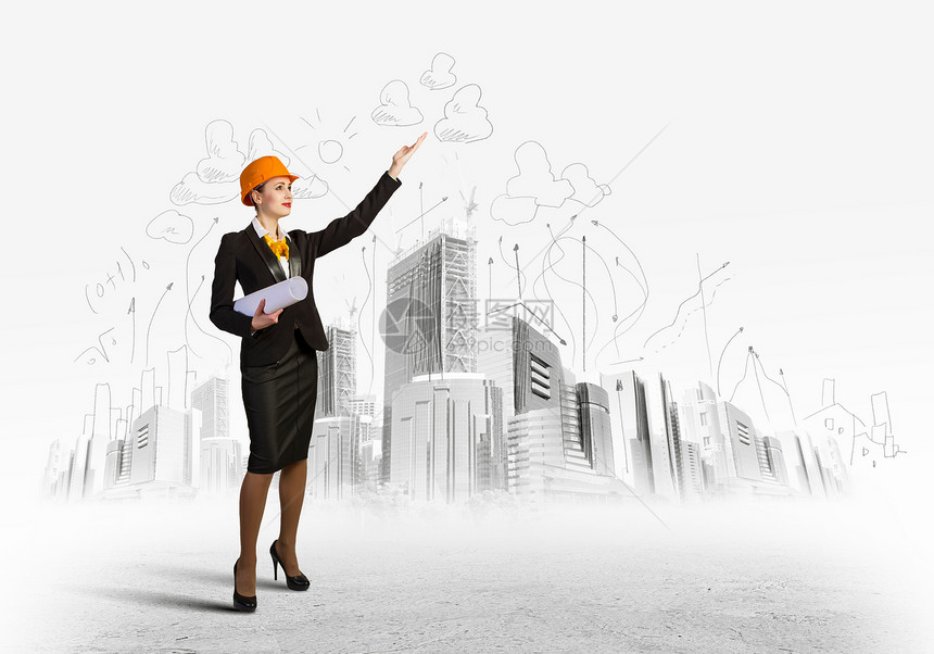 女工程师人士套装工程商业建筑师建筑成人帽子建筑学商务图片