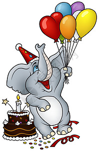 大象与生日快乐背景图片