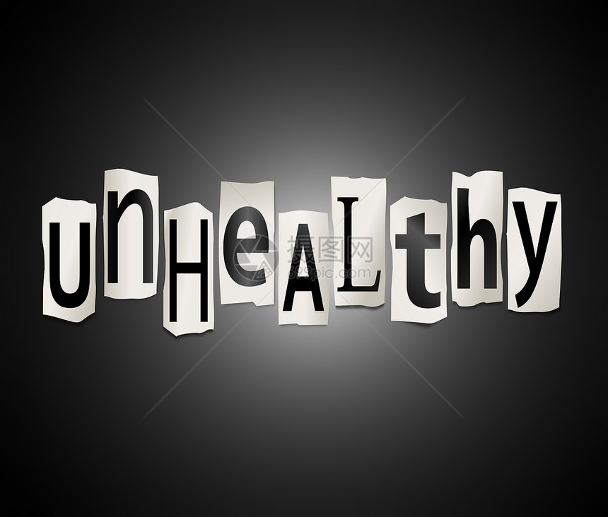 不健康的概念标准杆弱点跑步字母黑色插图病态疾病风险身体图片