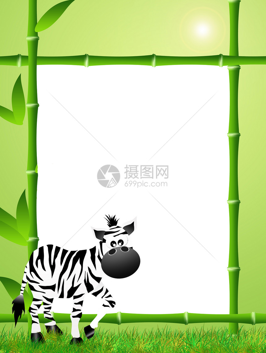 斑马漫画哺乳动物森林场景狮子招牌河马卡通片植物树木动物图片