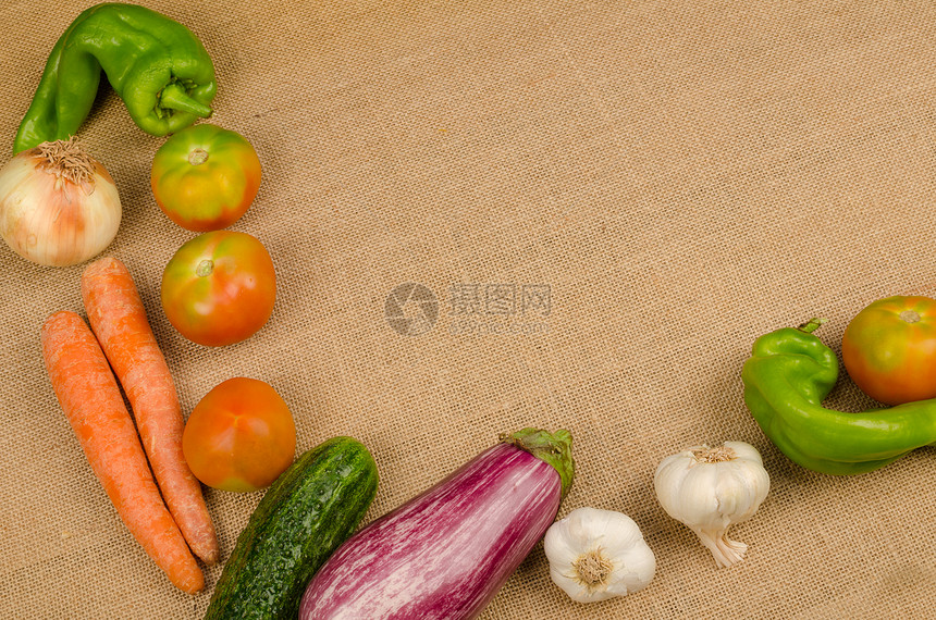 蔬菜茄子食物洋葱模板胡椒菜单水平静物营养高视角图片