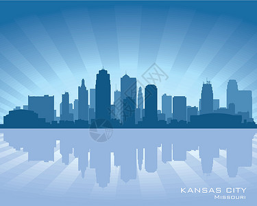 美国蒙特雷海滨密苏里州堪萨斯市天空景观蓝色支撑办公室反射海滨摩天大楼城市刮刀设计图片