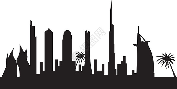迪拜天际摩天大楼背景图片