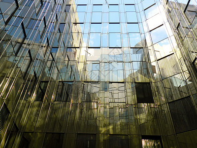 现代办公楼面房子办公室蓝色建筑天空商业反射玻璃背景图片