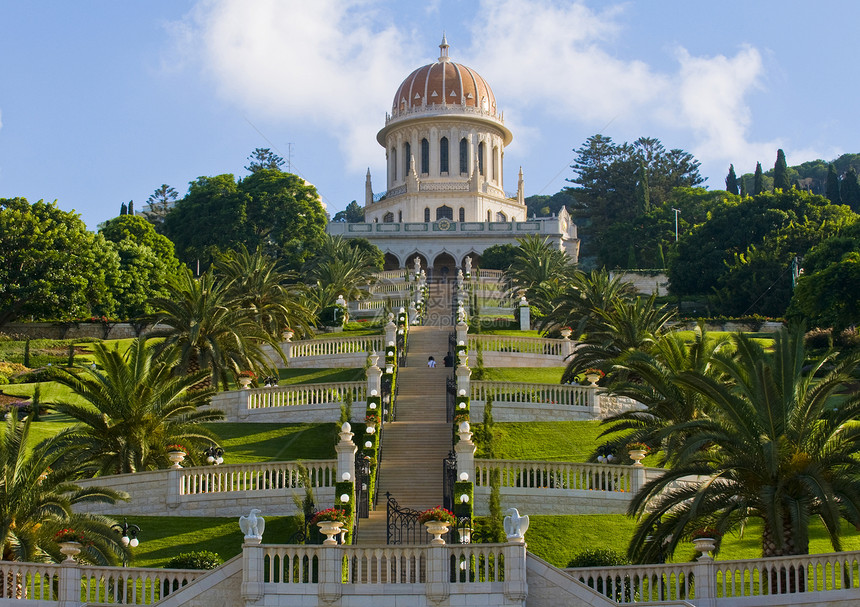 巴哈巴哈教花园宗教纪念碑植物寺庙上帝旅行假期信仰圆顶公园图片