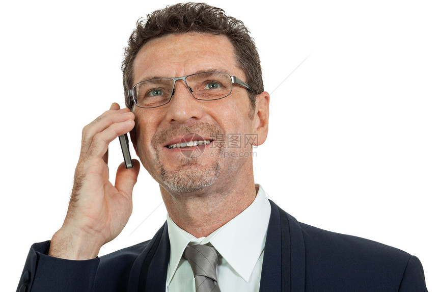 带智能手机的成年成人商务人士与世隔绝电脑细胞电话技术商务白色展示商业人士男性图片