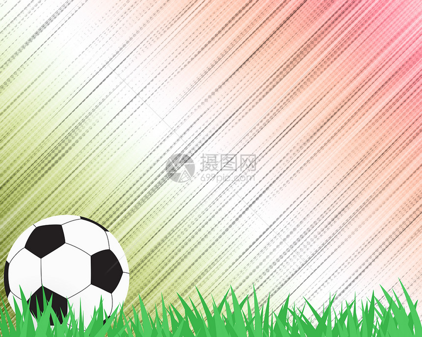 以草草和抽象背景为背景的足球足球团队玩具圆形六边形皮革游戏爱好场地绿色照片图片