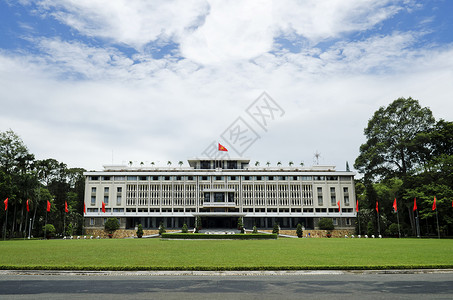 胡志明统一宫统一宫殿城市塞贡维特南建筑地标背景