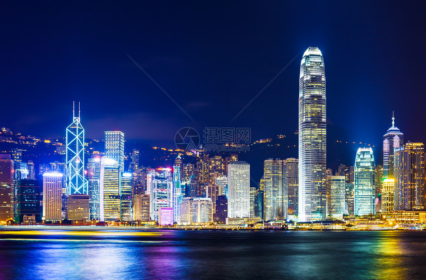 香港晚上的天线大楼办公室天际建筑市中心商业区企业公司摩天大楼天空图片
