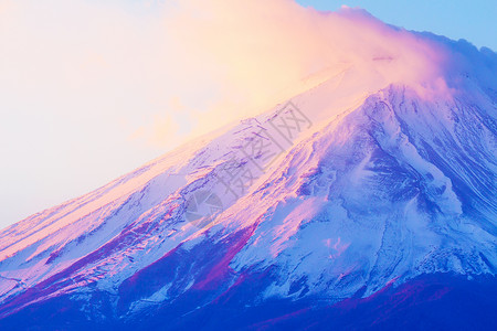 藤藤山关门了公吨日落火山积雪顶峰冰镇植物高清图片