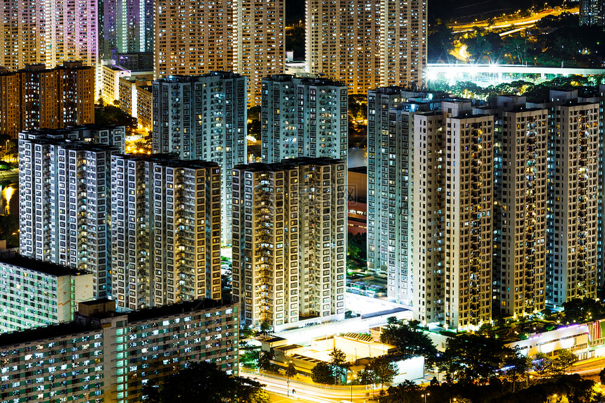 香港的公屋住房住宅民众公寓房屋天际居所建筑图片