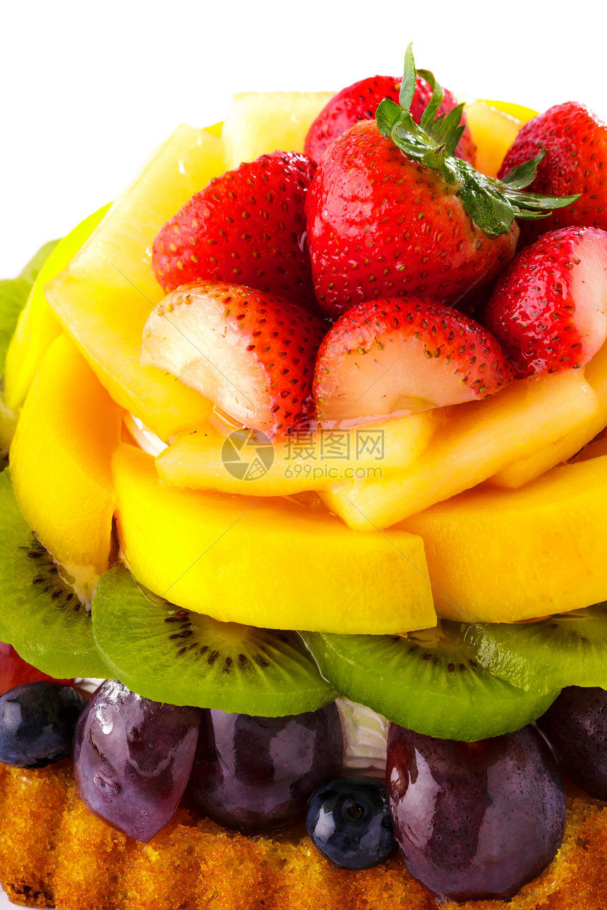 水果甜果糖果白色甜点浆果美食蛋糕奇异果水果挞甜食时间图片