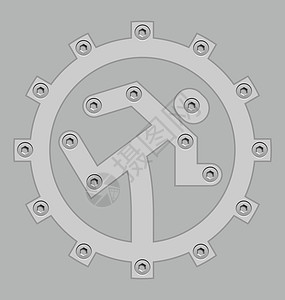机制技术图标机械数字螺栓跑步矢量背景图片