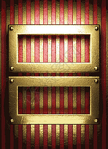 红色金属门红色背景上的金色奢华插图反射艺术框架黄色金子金属风格抛光插画