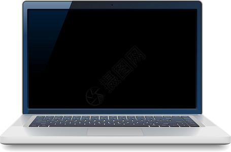 矢量笔记本电脑屏幕蓝色技术插图黑色剪贴灰色键盘电子产品白色背景图片