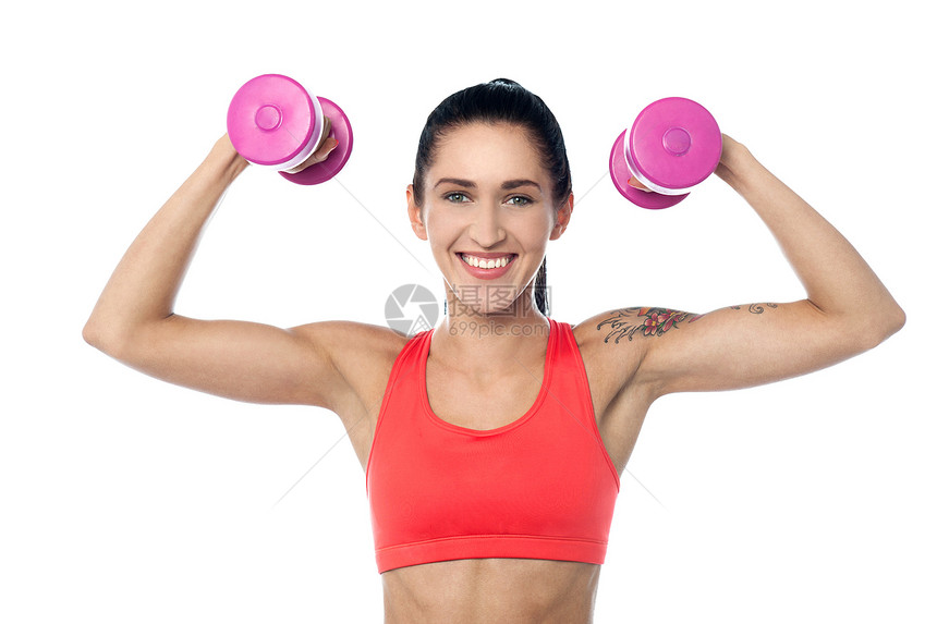 女健身教练员的锻练图片