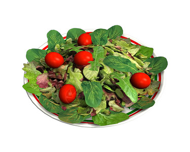 沙拉叶子白色午餐红色早餐美食食物小吃蔬菜盘子白色的高清图片素材