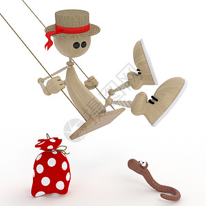 小以漫画素材挥杆的3D小矮人快乐风险马戏团勇气插图卡通片漫画背景