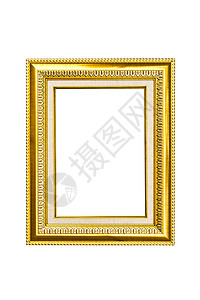 白色背景上的图片框架Name古董金子艺术木头摄影风格空白背景图片