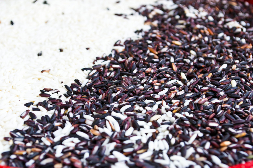 具有两排稻米品种的粮食背景食物营养谷物水平荒野宏观棕色香米黑色烹饪图片