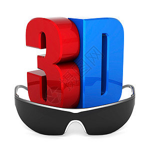3d 金属徽标立体声电影蓝色红色电视技术概念立体镜按钮娱乐背景图片