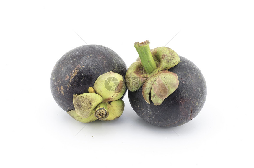 白上隔离的芒果热带营养紫色山竹绿色美食食物甜点白色图片
