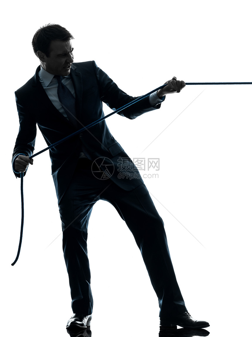 生意人拉绳子的背影力量竞争绳索男性细绳概念成年人竞赛男人管理人员图片