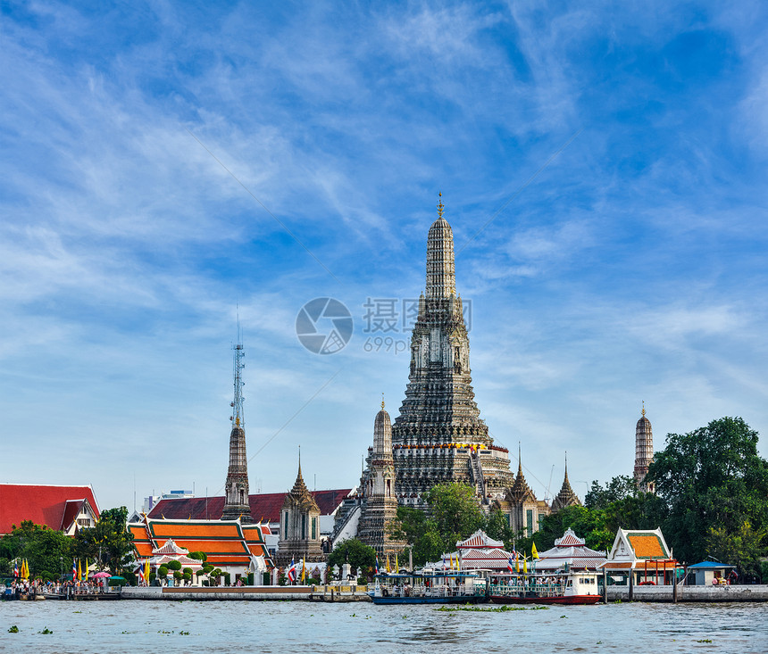 泰国曼谷Wat Arun旅行吸引力寺庙佛教徒装饰建筑寺院旅游宗教图片