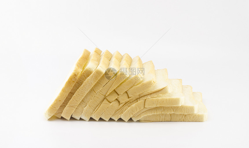 白上孤立的切片面包小吃面包师烹饪午餐面包厨房营养面团美食碳水图片