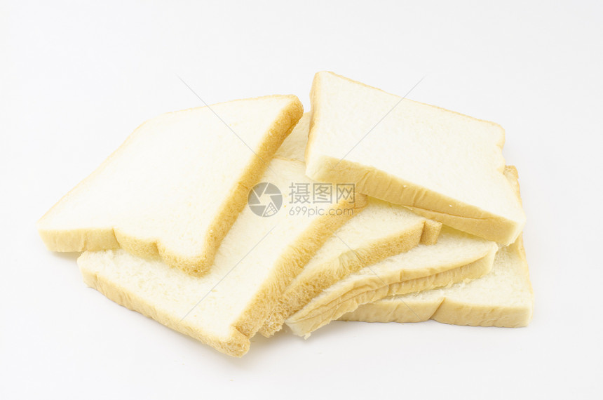 白上孤立的切片面包化合物美食脆皮饮食面团碳水午餐粮食烹饪面包图片