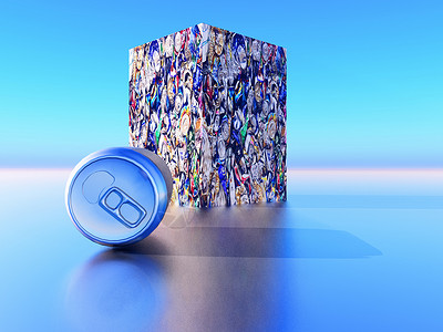 再循环回收金属环境生态绿色罐头废料背景图片