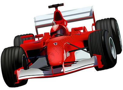 法拉利赛车F1 种族车插画