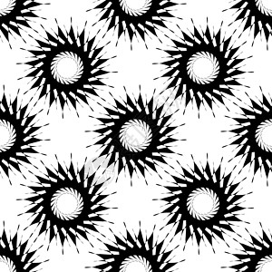 带圆环的无缝模式 矢量说明网络黑色白色创造力背景图片