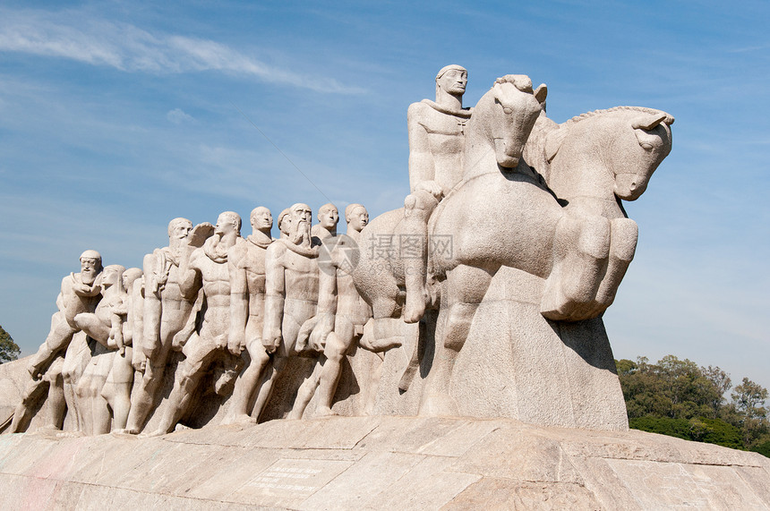 巴西圣保罗Bandeiras纪念纪念碑雕像历史性公园建筑城市花岗岩雕塑地标文化旅行图片