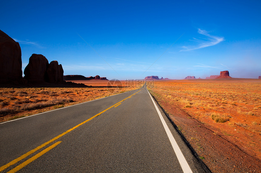 Arizona US 163 通往古迹谷的风景公路地平线峡谷编队砂岩旅行岩石荒野石头地标国家图片