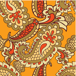 Paisley 无缝背景背景叶子墙纸奢华文化装饰包装纸主义者装饰品插图程式化背景图片