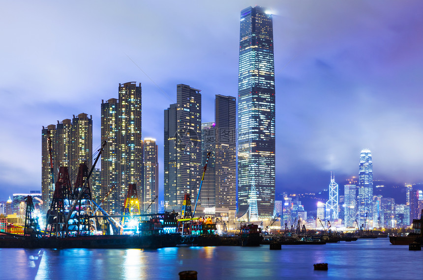 香港天线风景码头市中心景观摩天大楼商业背景假期城市旅行图片