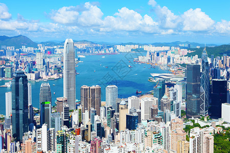 峰值香港天线办公楼办公室景观公司企业港口摩天大楼城市天空大楼背景