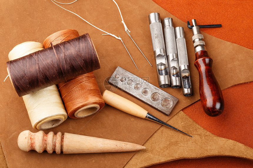 手工皮革手工艺设备拳头作坊自制木锤工具纺织品鞣制手工具工艺植物图片