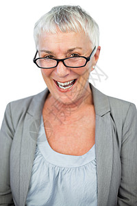 戴眼镜的微笑成年妇女背景图片